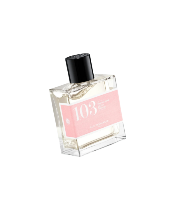 Eau de parfum Bon Parfumeur 103 – Fleur de Tiaré, Jasmin et Hibiscus, flacon 30 ml, parfum floral solaire et exotique.