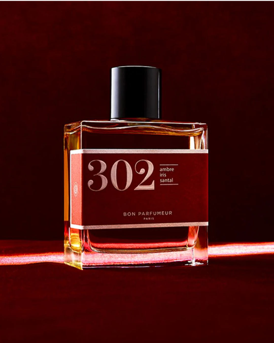 Eau de parfum Bon Parfumeur 302 – Ambre, Iris et Bois de Santal, flacon 30 ml, parfum ambré et épicé, vegan.
