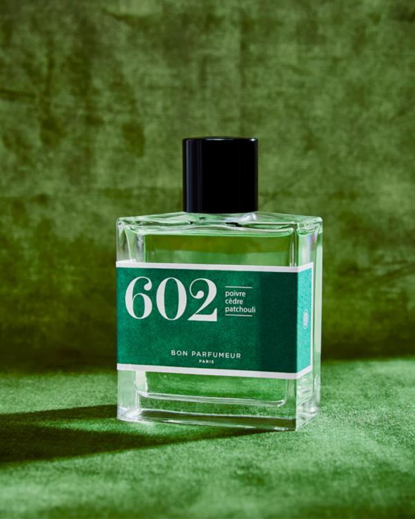 Eau de parfum Bon Parfumeur 602 – Poivre, Cèdre et Patchouli, flacon 30 ml, parfum boisé et épicé vegan.