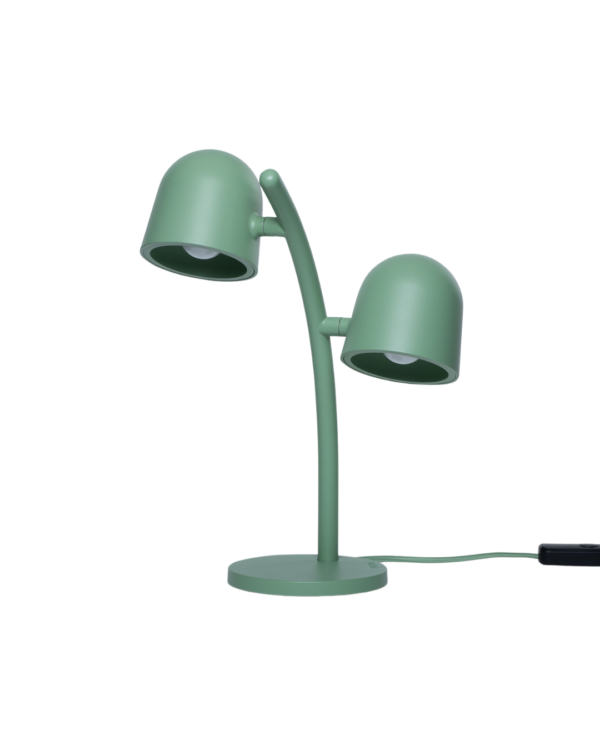 Lampe de table Little Lebow verte, abat-jour orientables et dimmables, design Fatboy par Kranen/Gille.