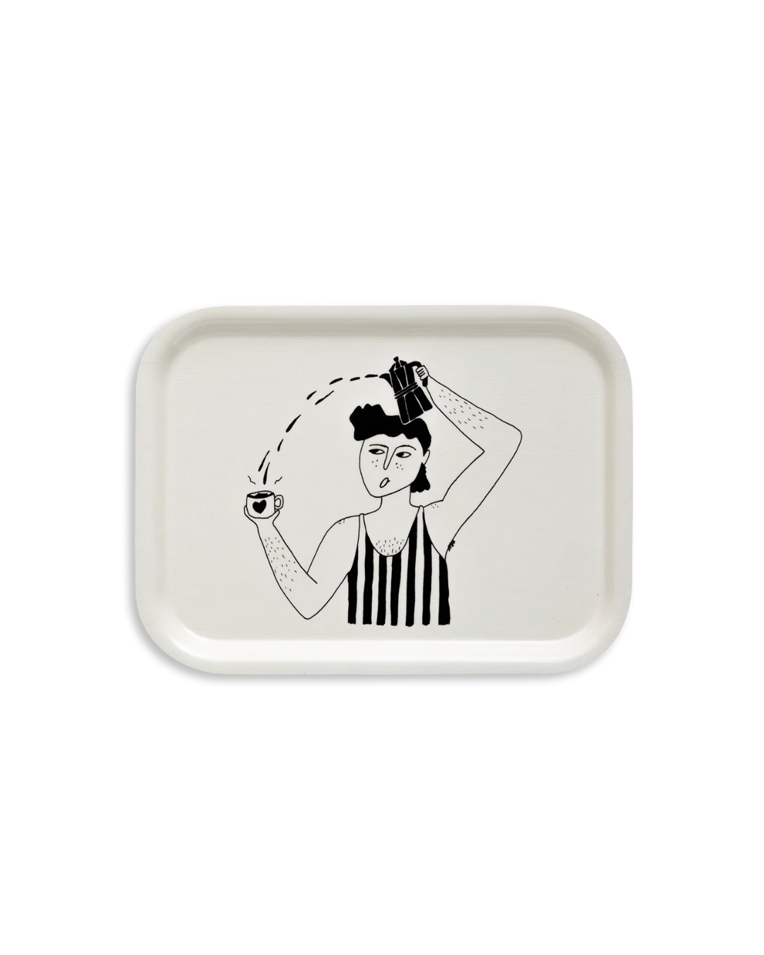 Plateau en bois Vic and his Bialetti avec illustration Helen b – 20x27 cm, fabriqué en Europe