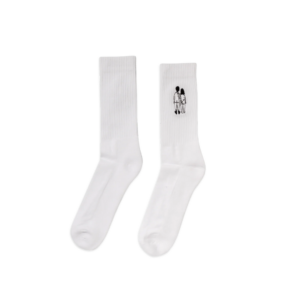 Chaussettes Naked Couple Back, taille 38-41, coton et illustration brodée Helen b – design belge