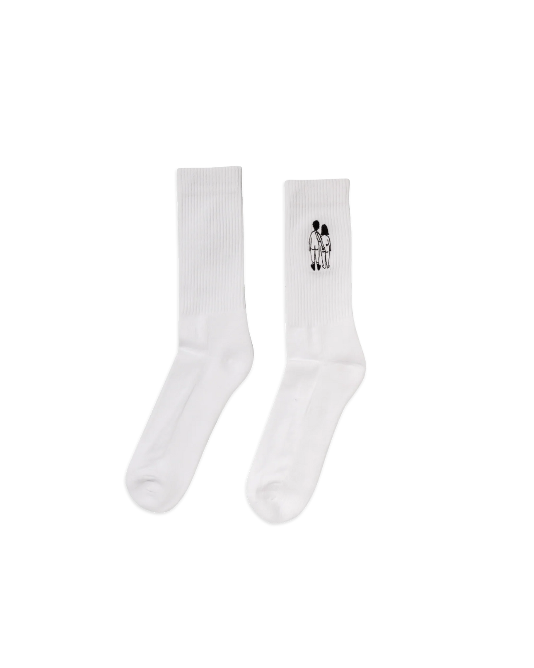 Chaussettes Naked Couple Back, taille 38-41, coton et illustration brodée Helen b – design belge
