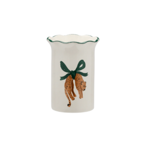 Vase léopard suspendu en faïence peint à la main – décoration originale et exotique