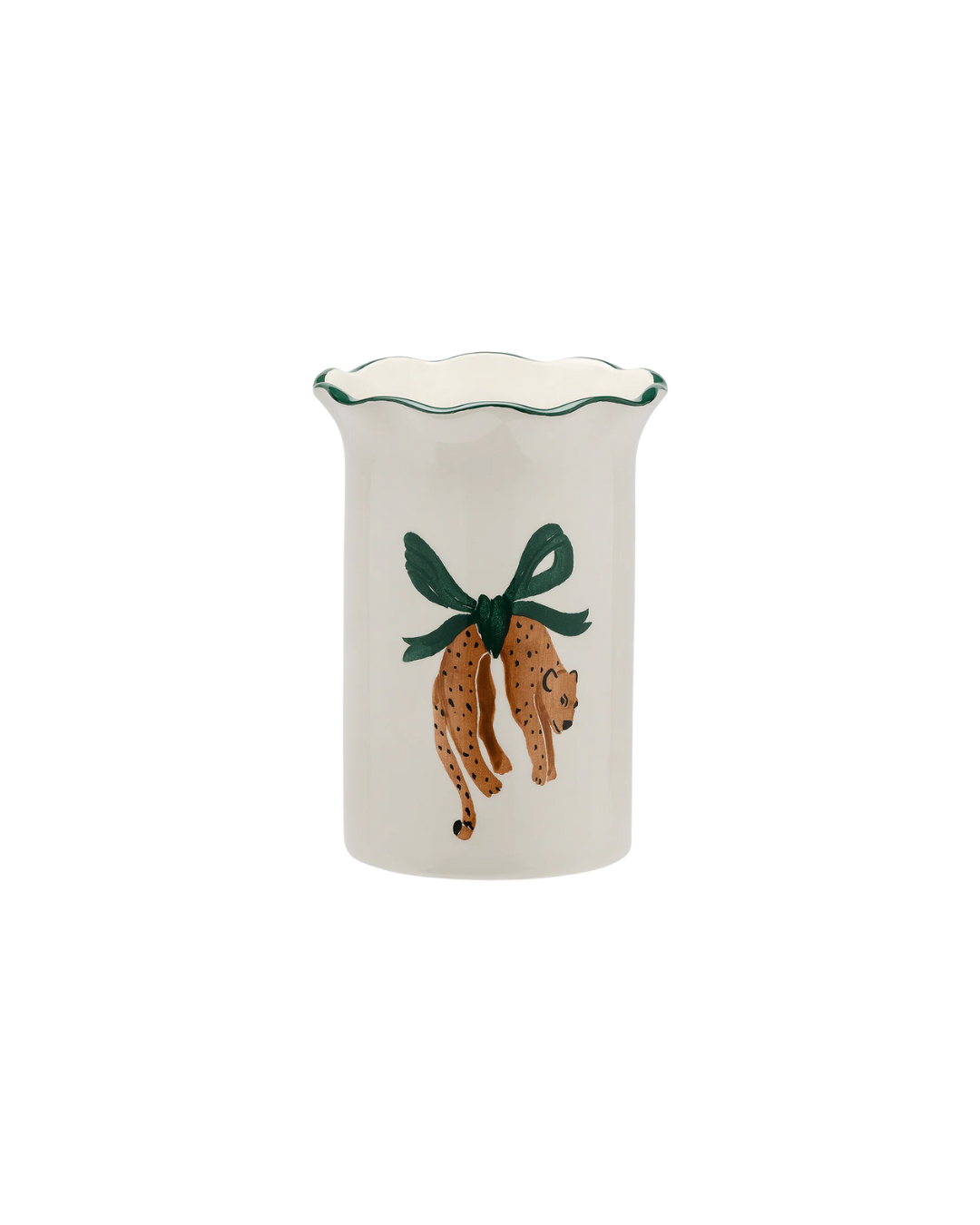 Vase léopard suspendu en faïence peint à la main – décoration originale et exotique