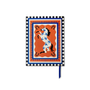 Carnet de notes A5 motif cheval, 192 pages lignées, papeterie originale et élégante.