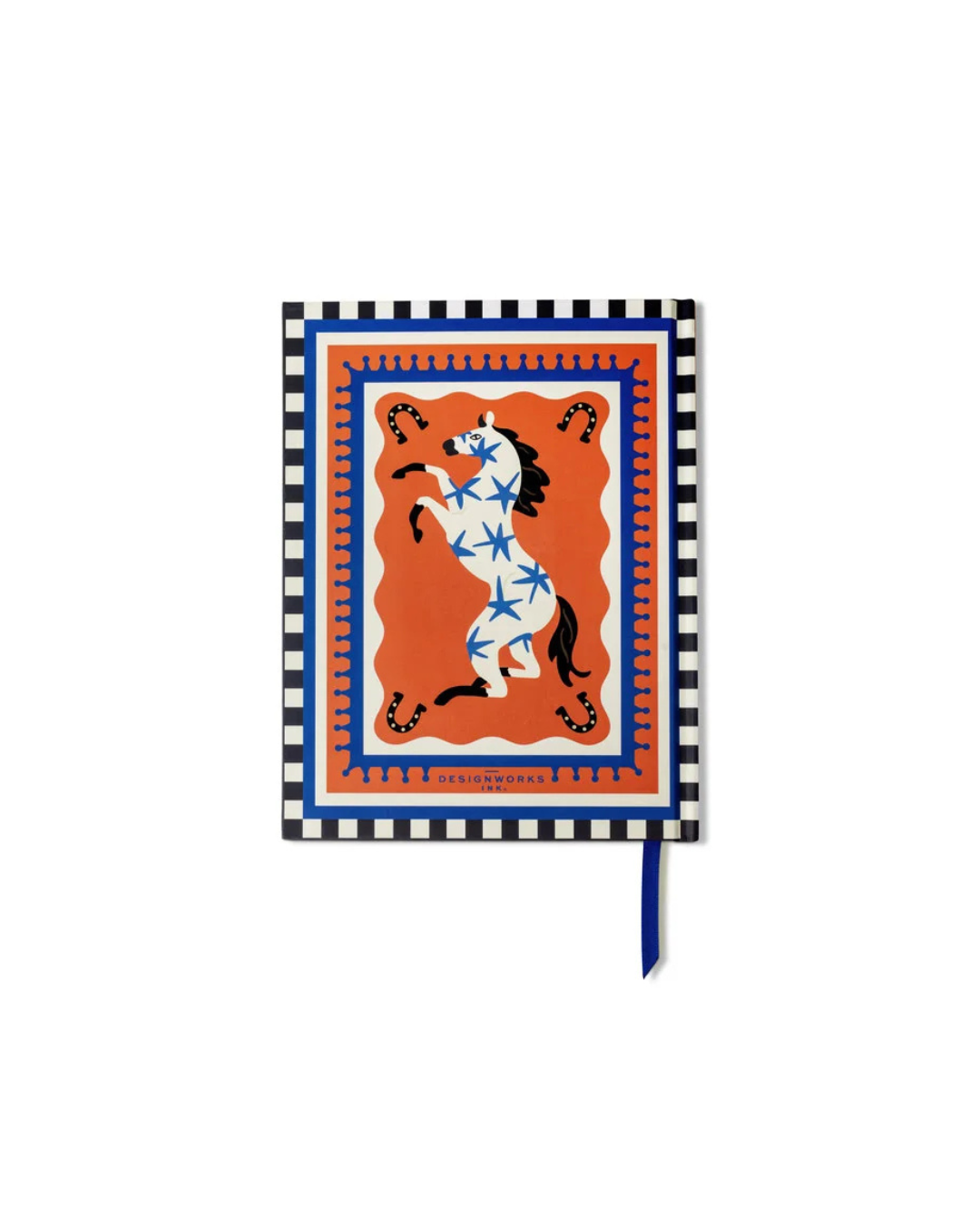 Carnet de notes A5 motif cheval, 192 pages lignées, papeterie originale et élégante.