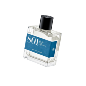 Eau de parfum Bon Parfumeur 801 – Embruns, Cèdre et Pamplemousse, flacon 30 ml, parfum aquatique frais et estival.