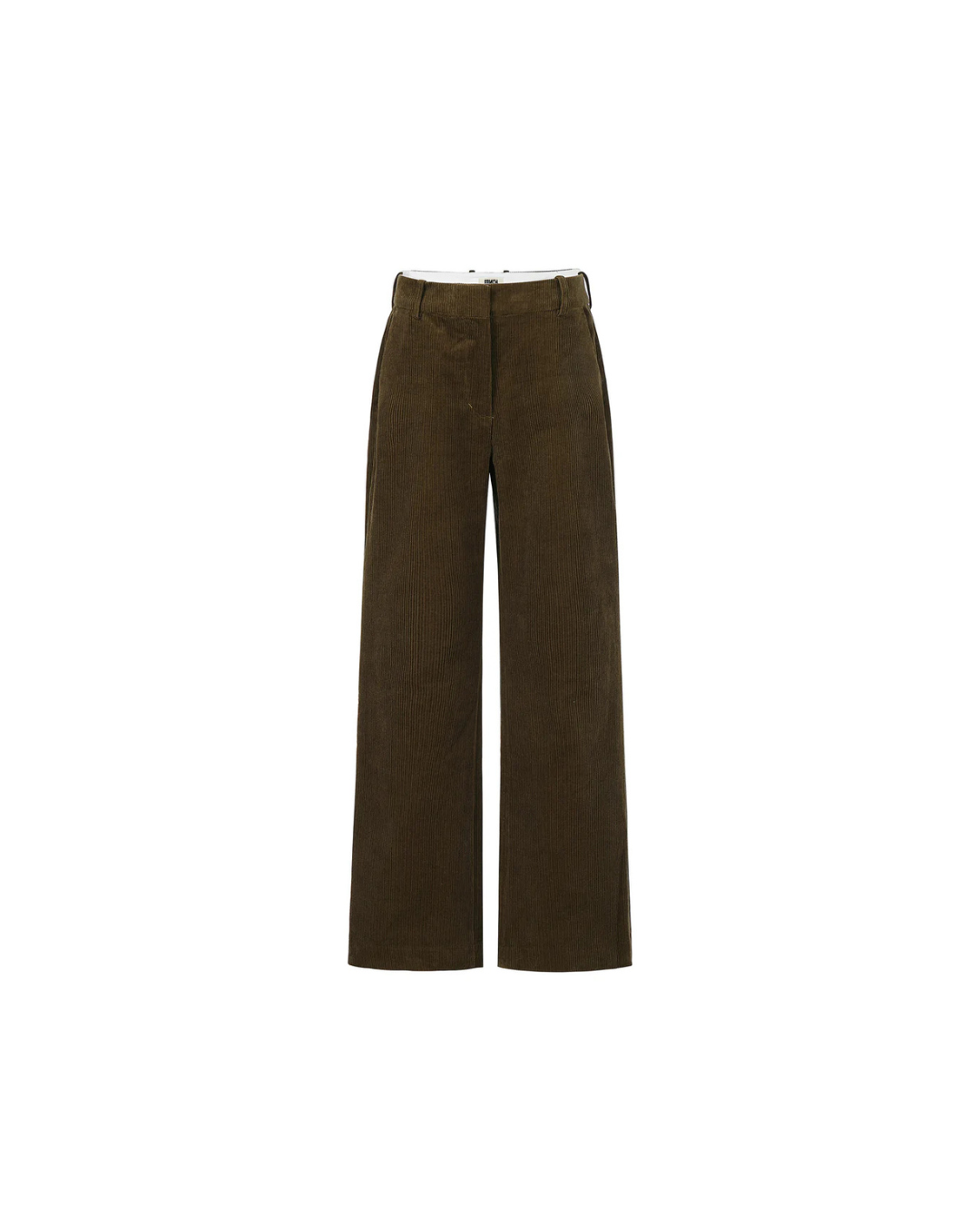 Pantalon droit en velours côtelé FRNCH, tissu exclusif, 100% coton, avec poches avant et arrière, fermeture boutonnée.