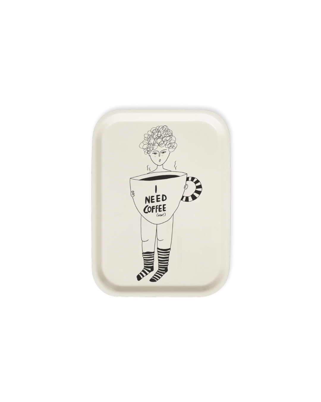 Plateau en bois Coffee Now avec illustration Helen b – 20x27 cm, fabriqué en Europe