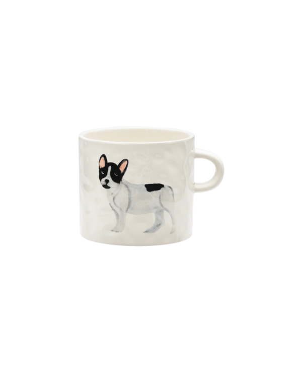 Mug en céramique fait main avec motif bouledogue français – tasse originale chien frenchie