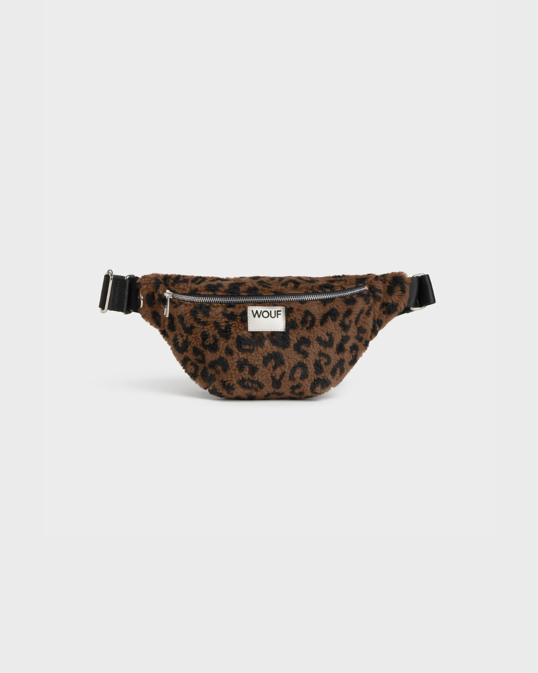 Sac banane Simona léopard en jacquard recyclé – sac ceinture écoresponsable avec sangle ajustable et compartiment zippé