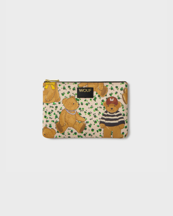 Pochette Cute oursons en tissu recyclé – pochette compacte, déperlante et durable pour ranger vos essentiels