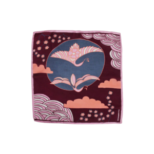 Mini foulard en soie Les Belles Vagabondes, accessoire chic et polyvalent, dessiné à la main en France et imprimé artisanalement en Inde.