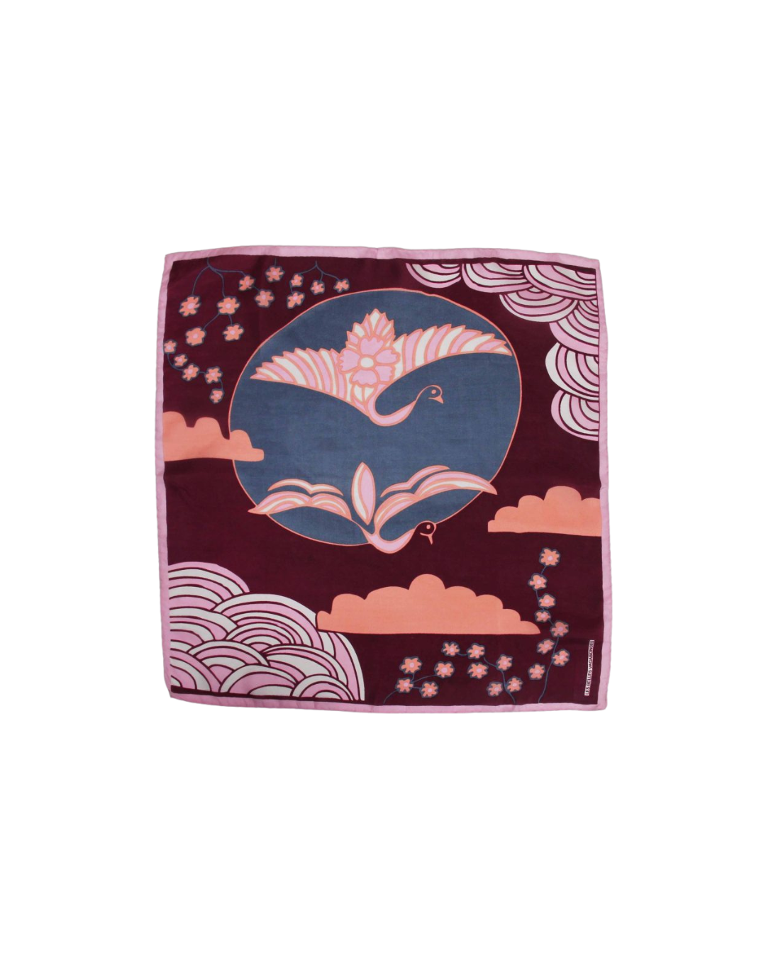 Mini foulard en soie Les Belles Vagabondes, accessoire chic et polyvalent, dessiné à la main en France et imprimé artisanalement en Inde.