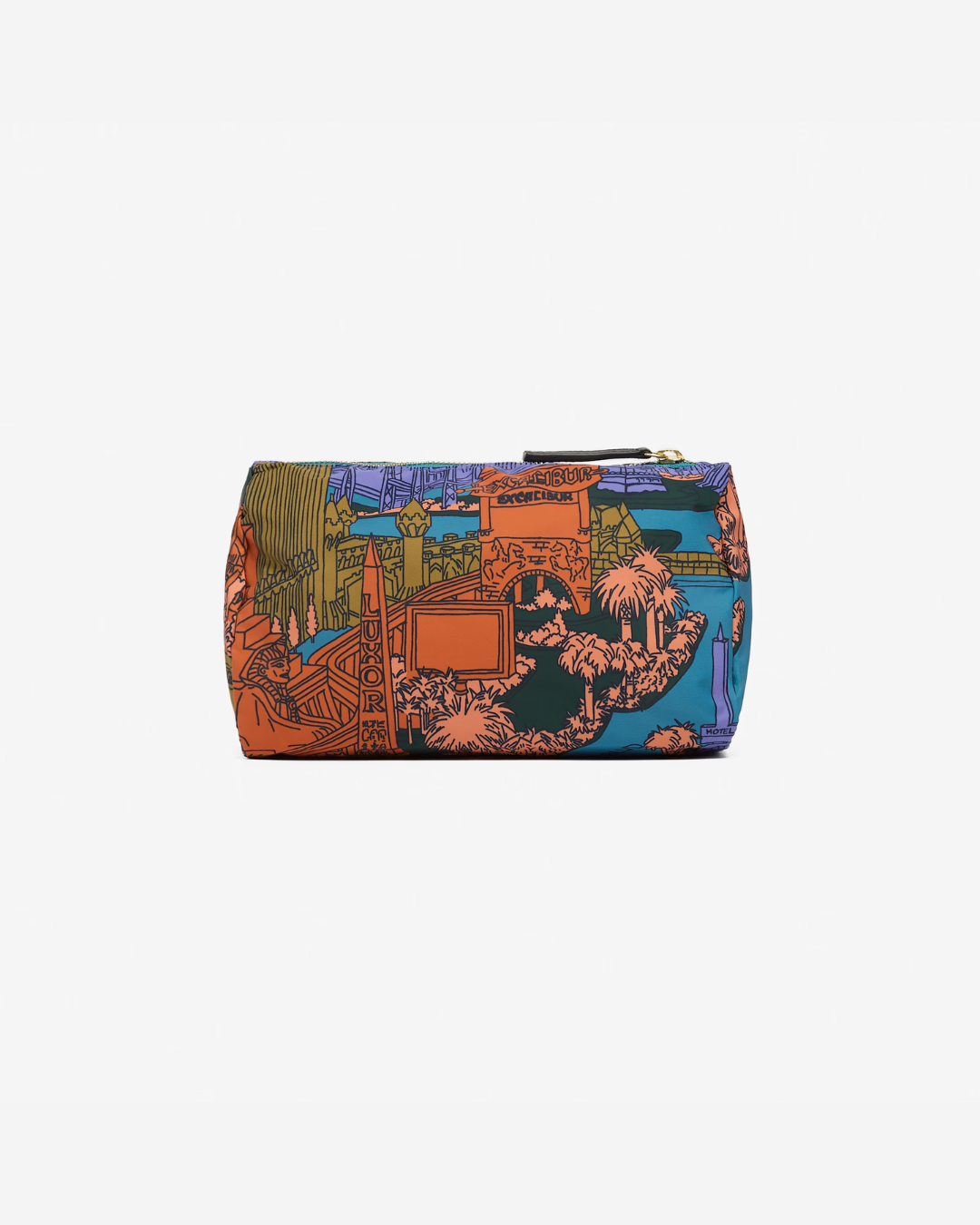 Trousse S Vegas Violet Inouï Éditions, 22,5x14x11,5 cm, polyester et cuir de bovin