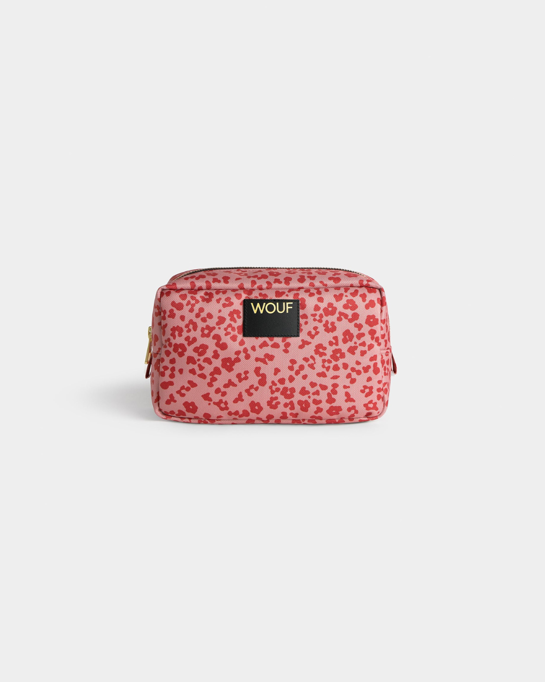 Trousse de toilette léopard rose en tissu recyclé – accessoire pratique, déperlant et durable pour maquillage et produits de beauté