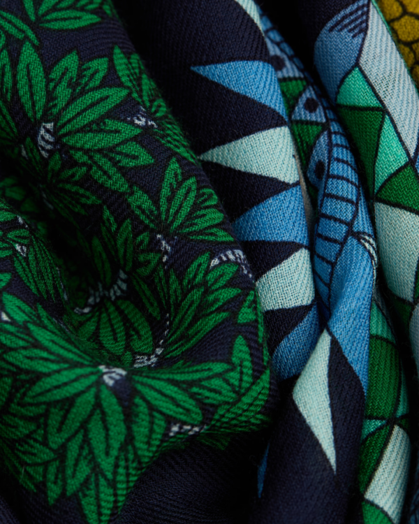 Carré Nicolas Vert Inouï Éditions – foulard 100 % laine 100x100 cm fabriqué en Inde