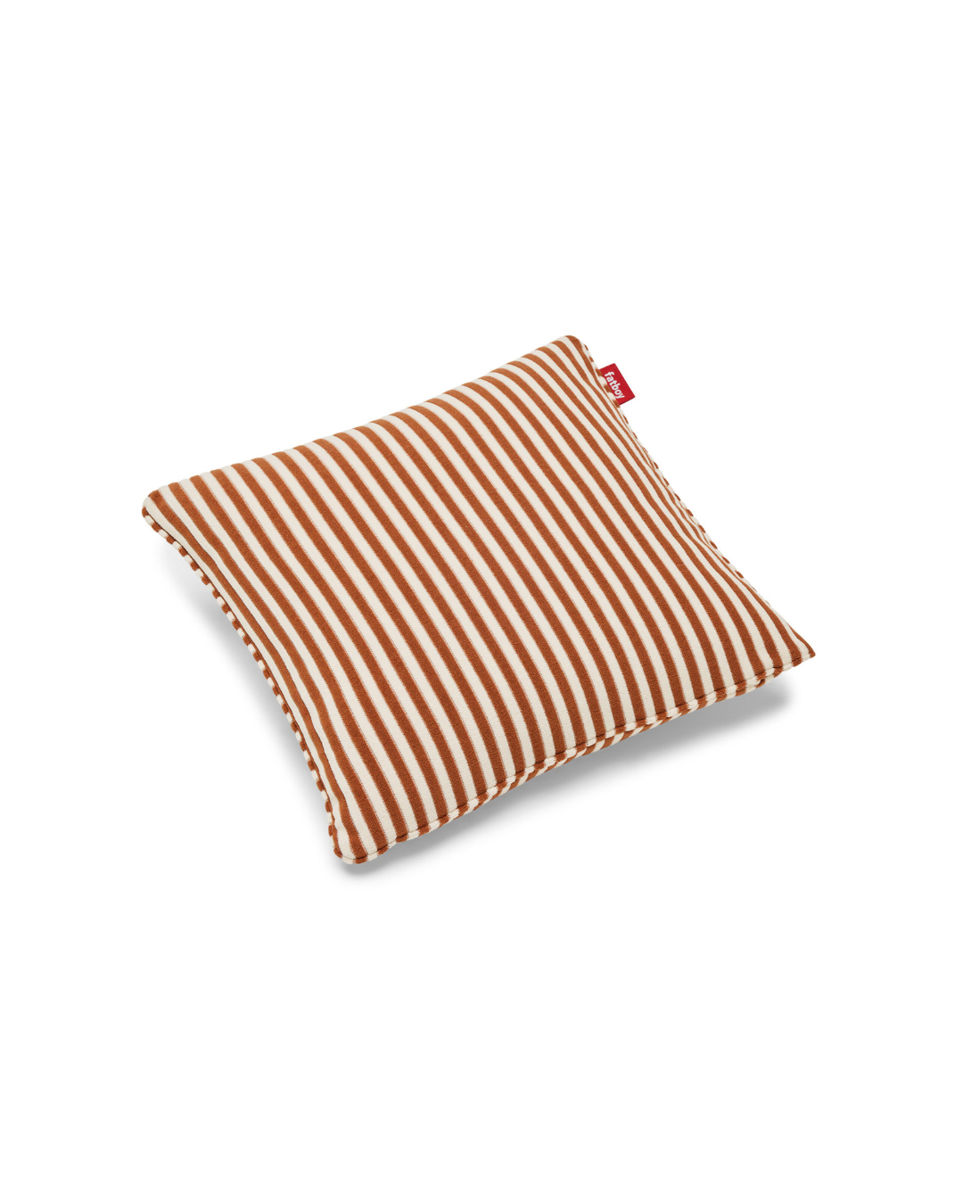 Coussin carré Terry Cognac Crème en tissu éponge doux avec rayures élégantes pour un intérieur cosy et raffiné