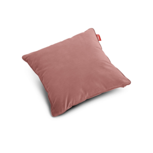 Coussin carré velours recyclé Rose Quartz, en polyester recyclé avec rembourrage en billes EPS confortables