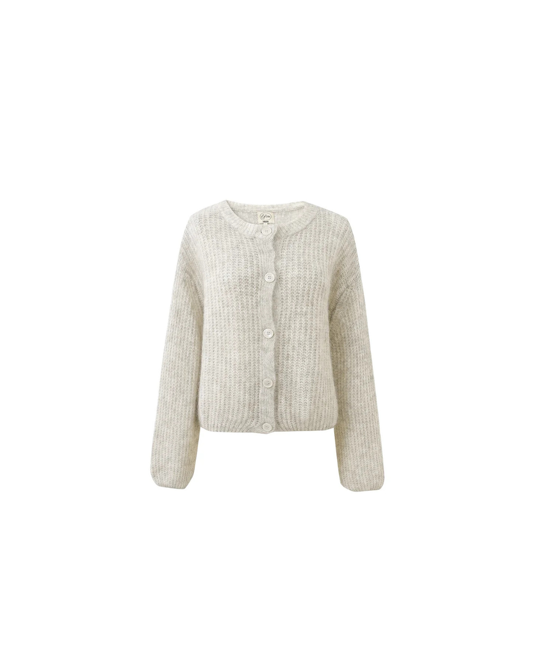Cardigan Miano crème FRNCH, gilet coloré en laine et mohair, col rond, maille douce et chaude.