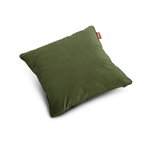 Coussin carré velours recyclé vert en polyester 100 % recyclé avec rembourrage en billes EPS écoresponsables