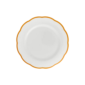 Assiette plate Bitossi Home en pierre de fer avec bordure ocre, diamètre 20,9 cm – vaisselle design italienne élégante et intemporelle.