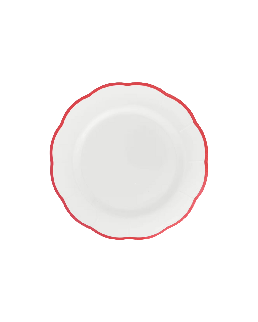 Assiette plate Bitossi Home en pierre de fer avec bordure rouge, diamètre 20,9 cm – design italien élégant et intemporel.