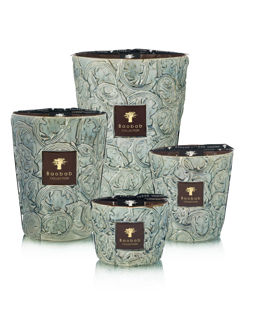 Bougie parfumée Baobab Brame Sylvanus Max 10 en céramique verte et chocolat.