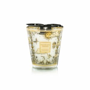 Bougie parfumée Baobab Tomorrowland Max 16 en verre or et noir.