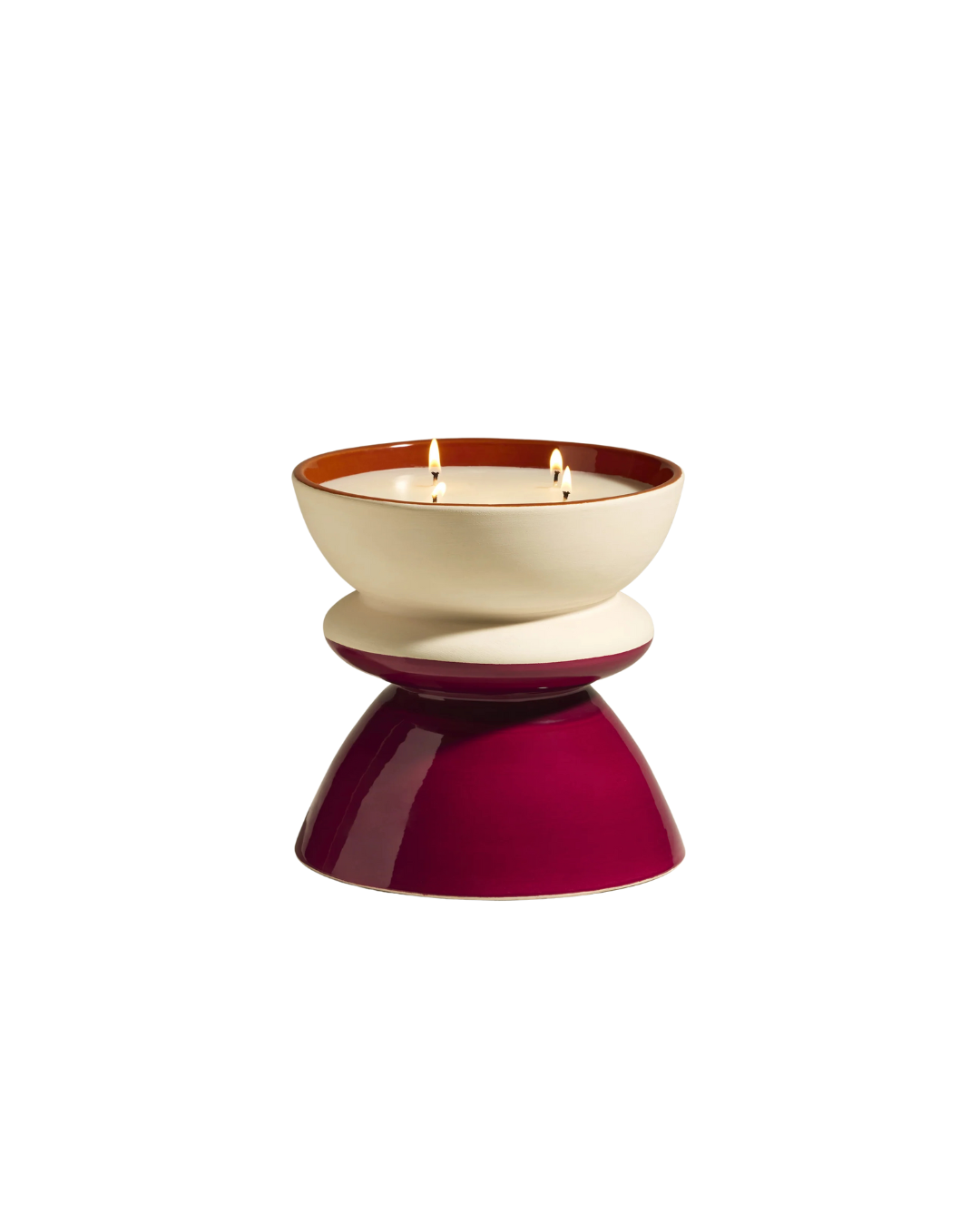 Bougie Tam Tam Carmin & Figue – Maison Sarah Lavoine x Côté Bougie Marrakech, céramique artisanale 4 mèches