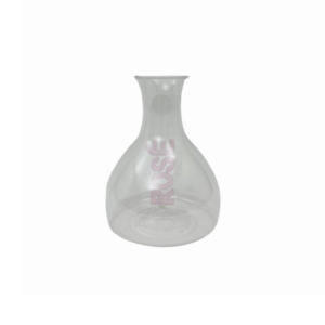 Carafe Rosé BazarDeluxe en verre borosilicate transparent avec lettres roses, design moderne et estival