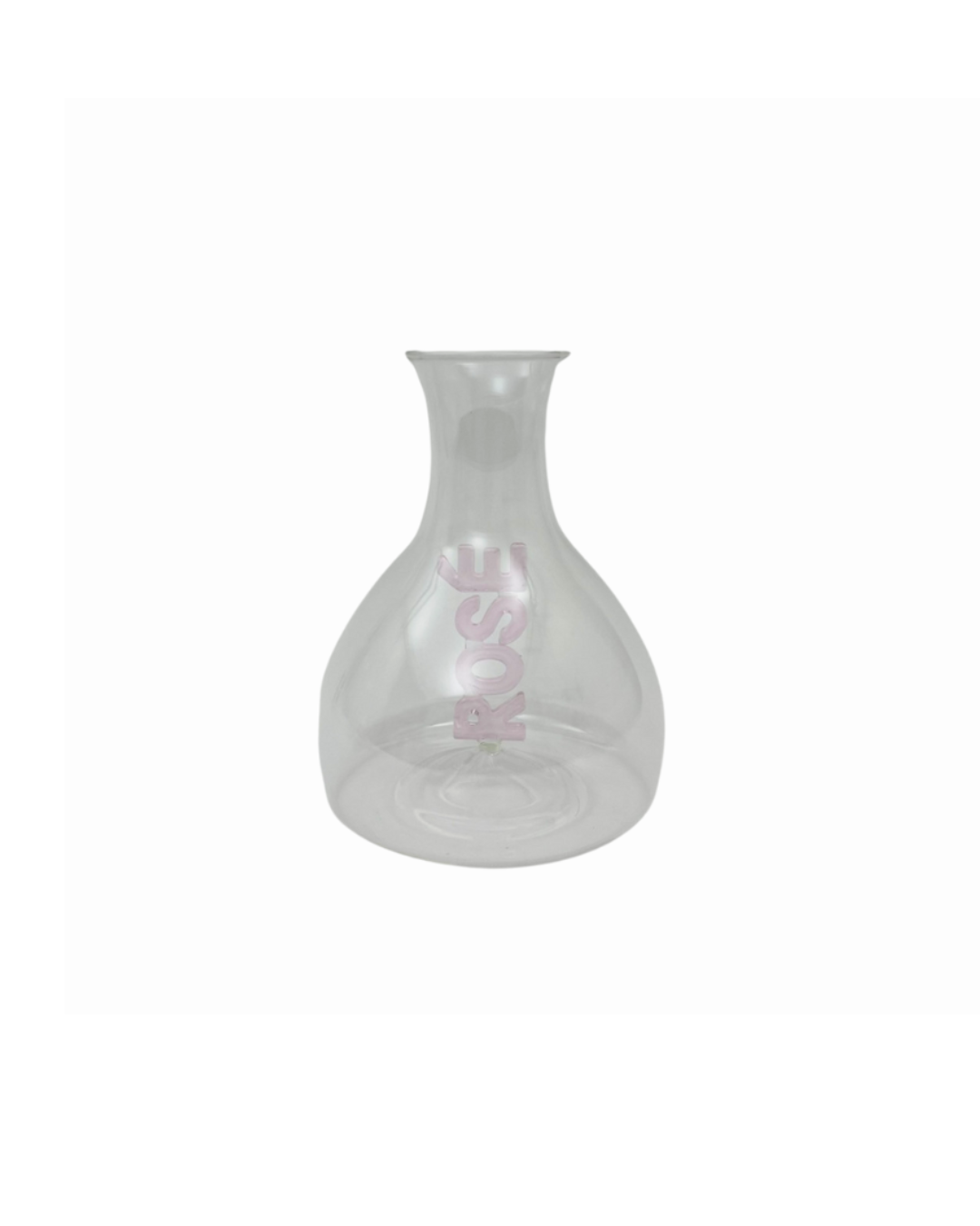 Carafe Rosé BazarDeluxe en verre borosilicate transparent avec lettres roses, design moderne et estival