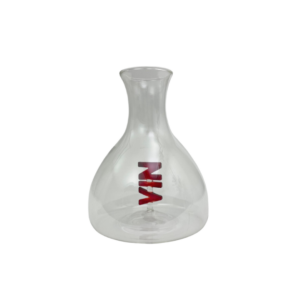 Carafe à vin rouge BazarDeluxe en verre borosilicate transparent avec lettres rouges design