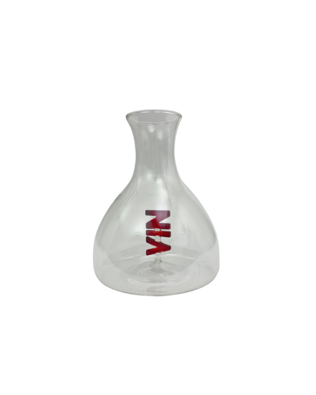 Carafe à vin rouge BazarDeluxe en verre borosilicate transparent avec lettres rouges design