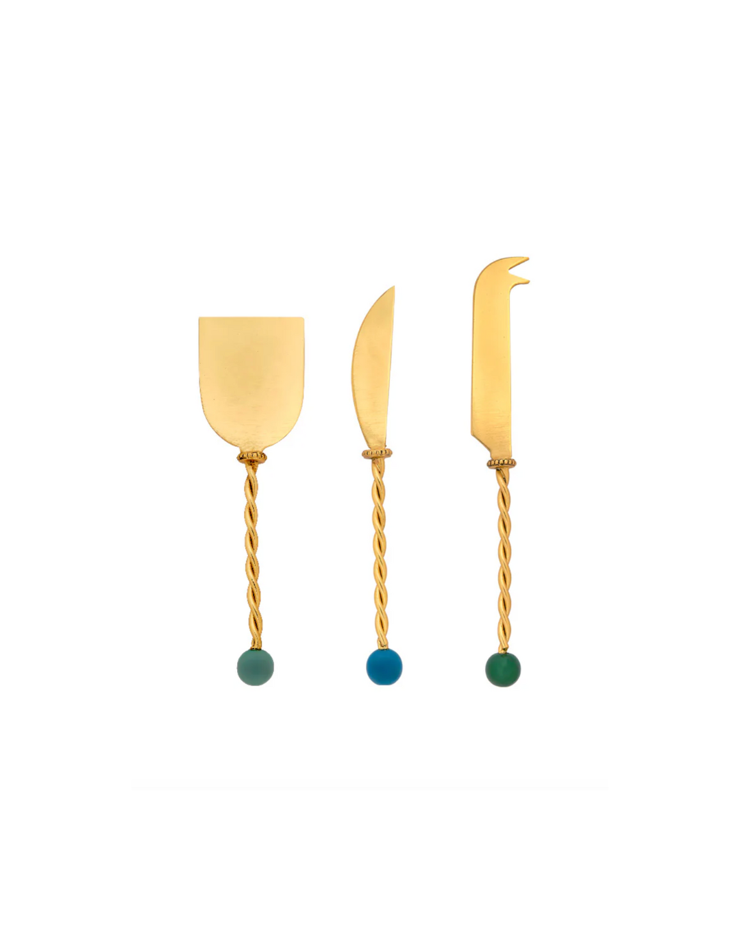Ensemble de 3 couteaux à fromage Bitossi Home en acier doré, 20 cm – design raffiné et fonctionnel pour l’art de la table.