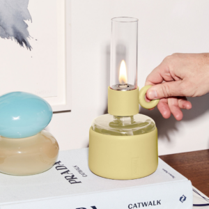 Lampe à huile Flamtastique XS Fatboy transparente avec base en silicone et mèche réglable