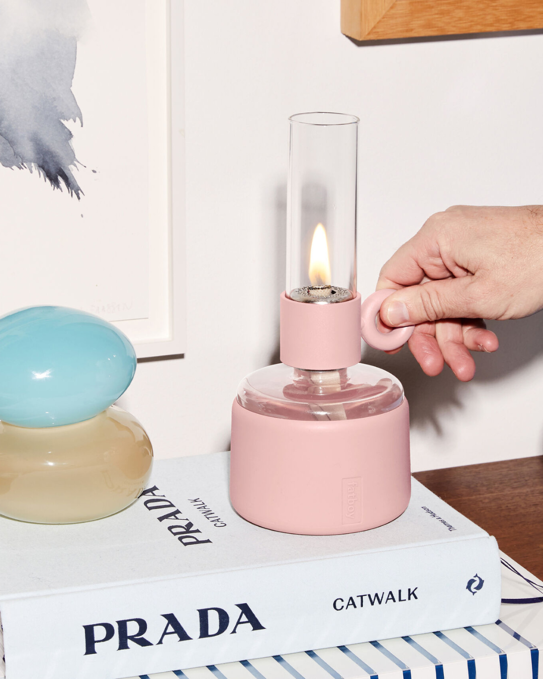 Lampe à huile Flamtastique XS Fatboy transparente avec base en silicone et mèche réglable