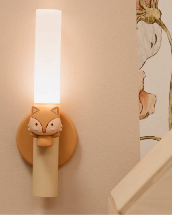 Lampe enfant ZOO Renard marron rechargeable 3-en-1 en silicone souple de Zoo Family.