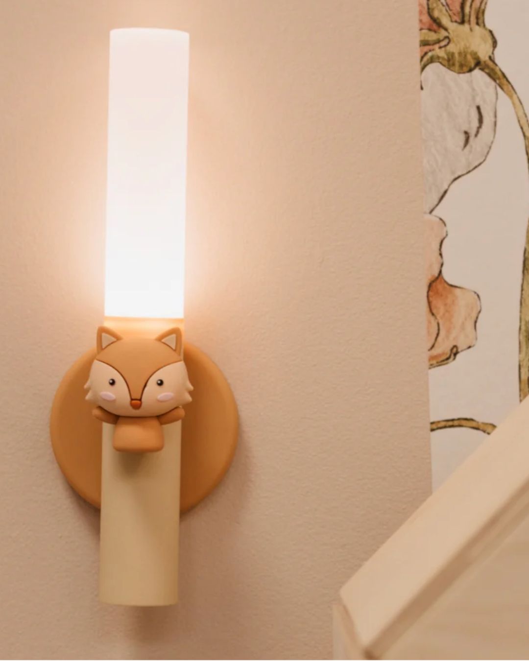 Lampe enfant ZOO Renard marron rechargeable 3-en-1 en silicone souple de Zoo Family.