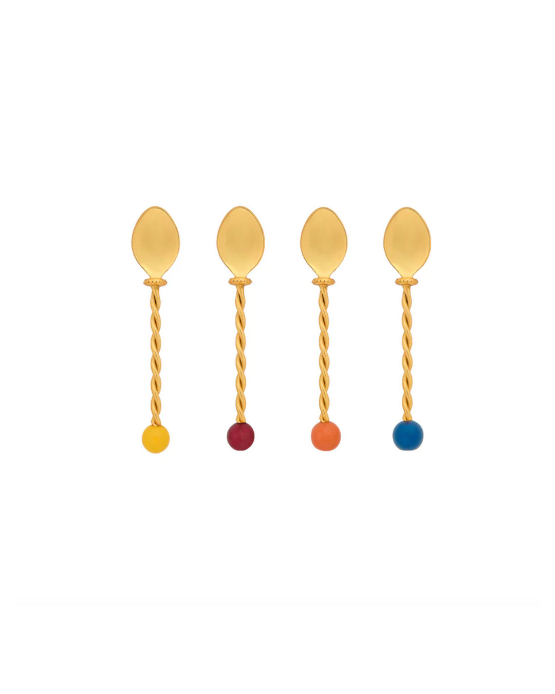 Lot de 4 cuillères à dessert Bitossi Home en acier doré, 14 cm – design élégant et raffiné pour vos tables.