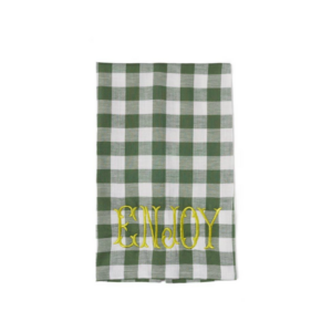 Serviette de table brodée à carreaux en coton Bitossi Home – élégante, durable et lavable en machine.