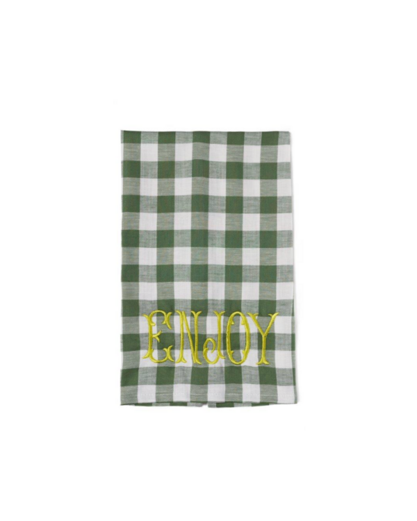 Serviette de table brodée à carreaux en coton Bitossi Home – élégante, durable et lavable en machine.