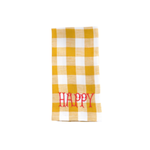 Serviette de table brodée à carreaux en coton Bitossi Home – élégante, durable et lavable en machine.