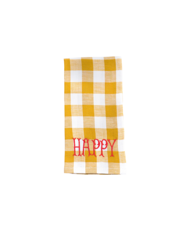 Serviette de table brodée à carreaux en coton Bitossi Home – élégante, durable et lavable en machine.