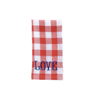 Serviette de table brodée à carreaux en coton Bitossi Home – élégante, durable et lavable en machine.