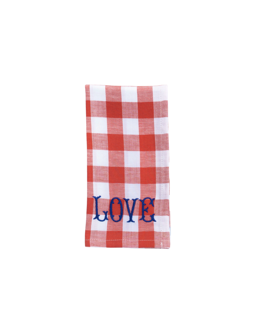 Serviette de table brodée à carreaux en coton Bitossi Home – élégante, durable et lavable en machine.