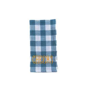 Serviette de table brodée à carreaux en coton Bitossi Home – élégante, durable et lavable en machine.