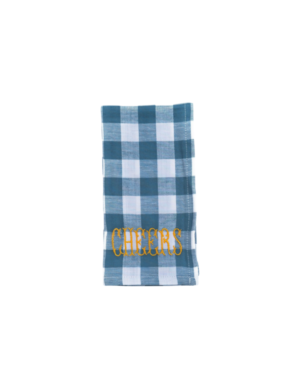 Serviette de table brodée à carreaux en coton Bitossi Home – élégante, durable et lavable en machine.