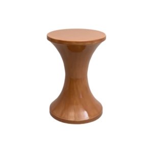 Tabouret Tam Tam terracotta en métal peint, design rétro d’Henry Massonnet, fabriqué en France